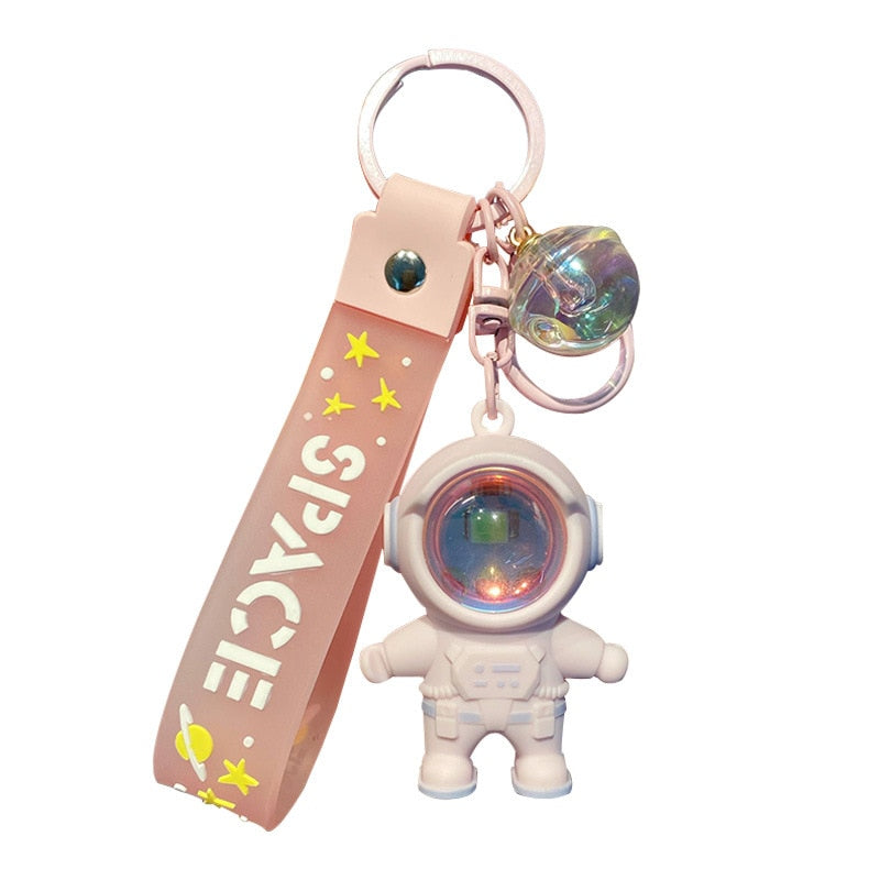 Spaceman Keychain with Letter Wristband Astronaut Keyring Sunset Projector  Light Keychain Pendant for Handbag Backpack 